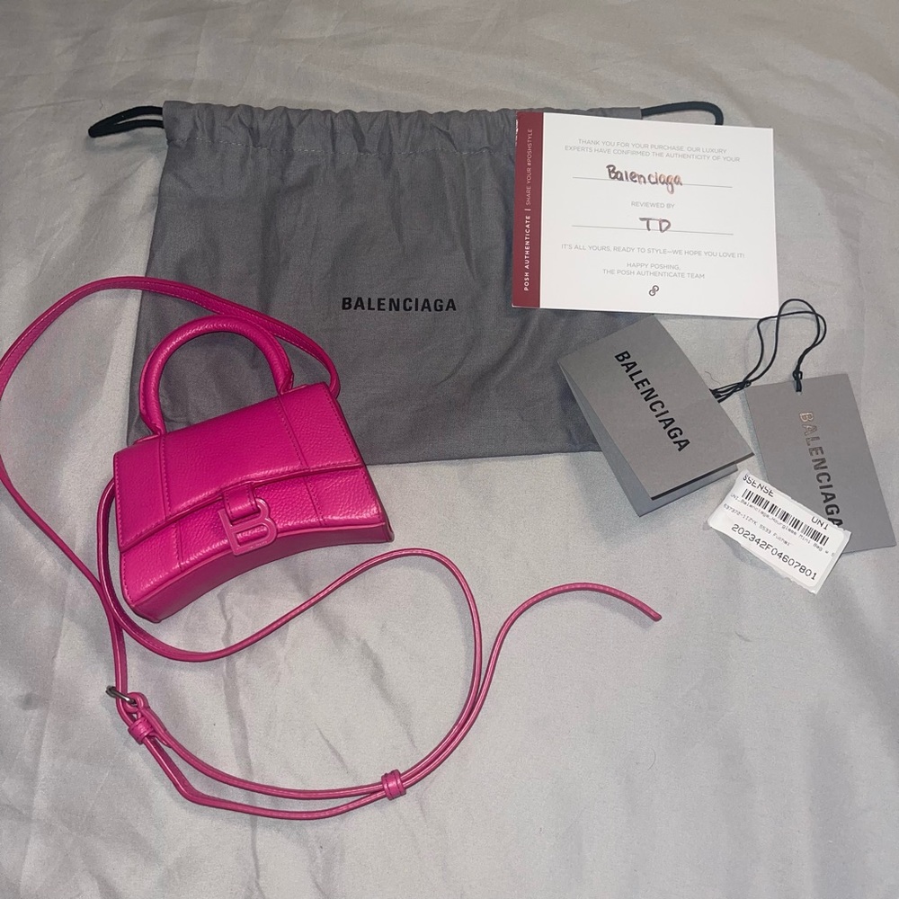 Balenciaga Hourglass Mini Calfskin Handbag